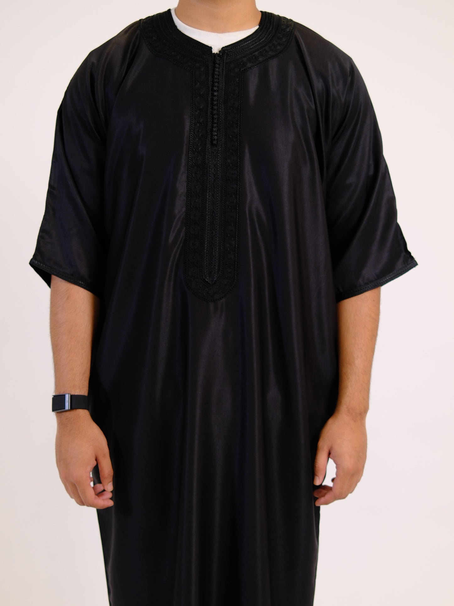 Black Zipped Moroccan Gandoura