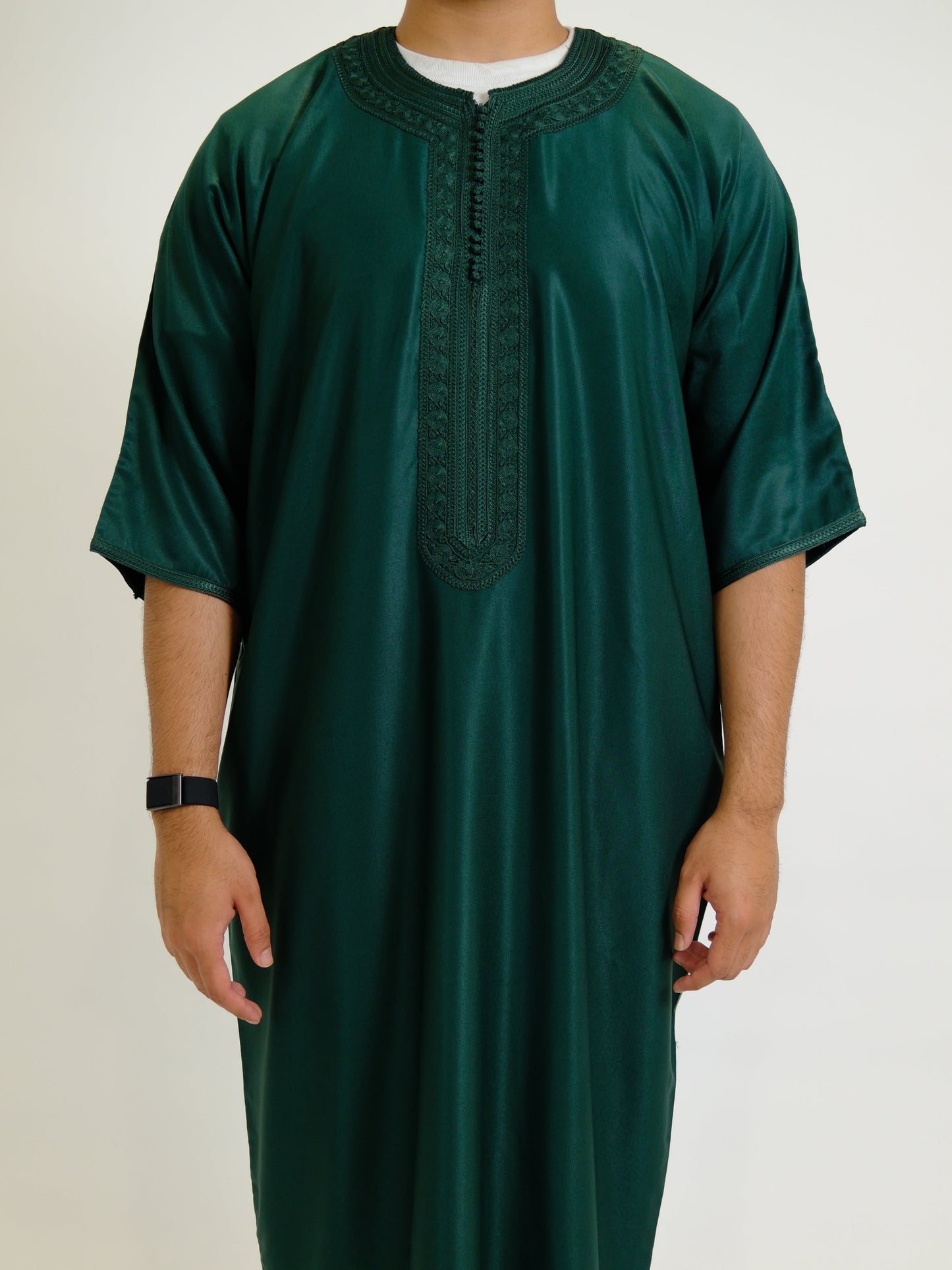 Green Zipped Moroccan Gandoura