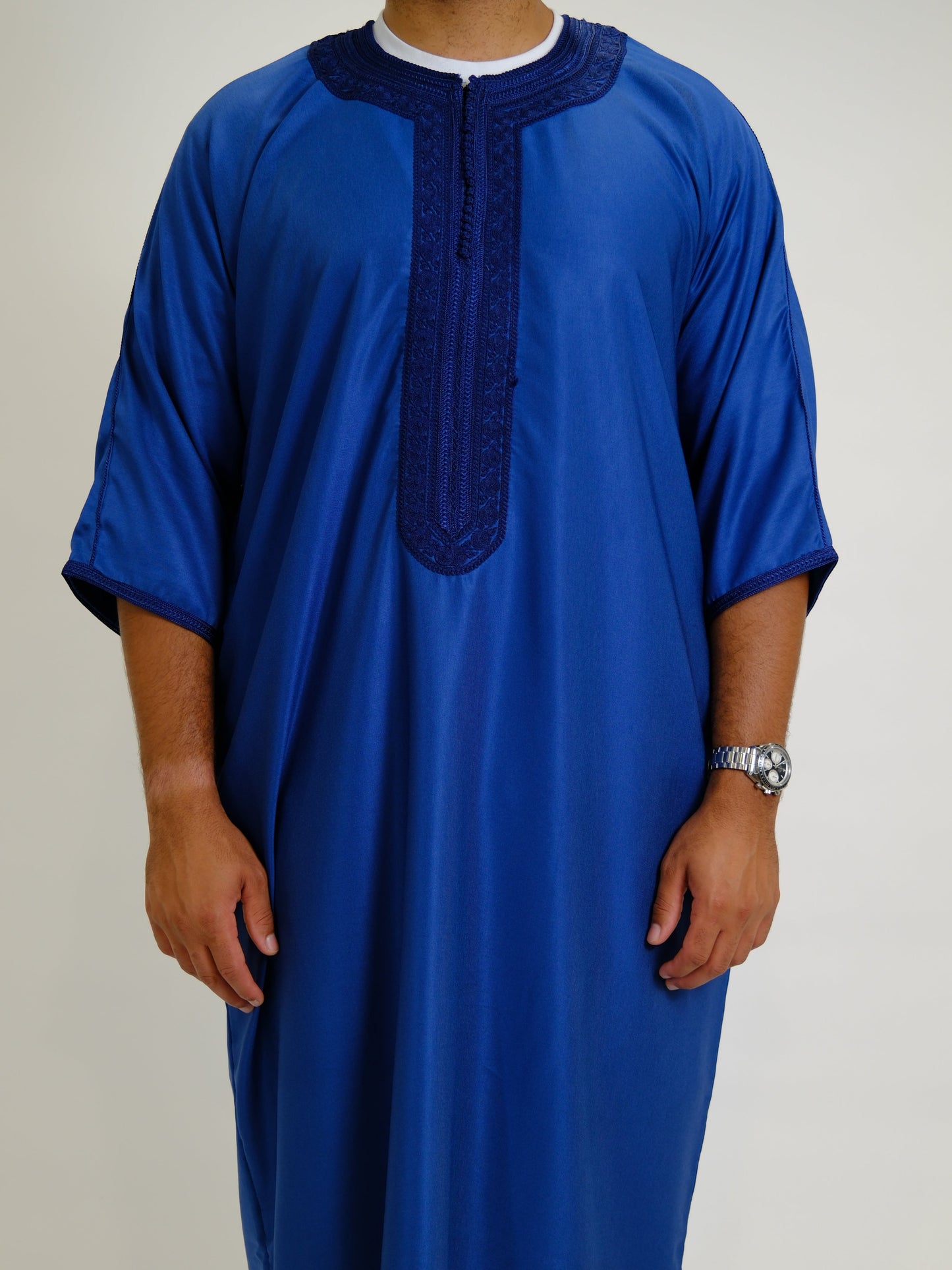 Sapphire Blue Zipped Moroccan Gandoura