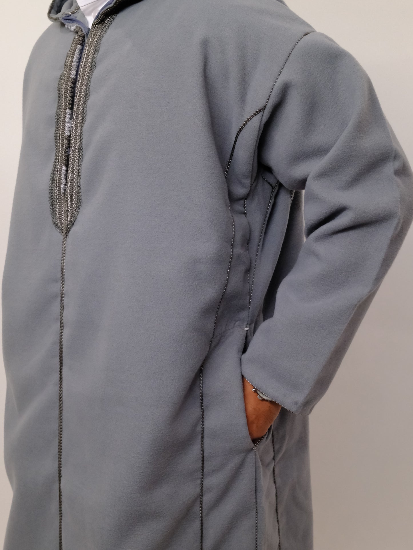 Premium Platinum Gray Djellaba