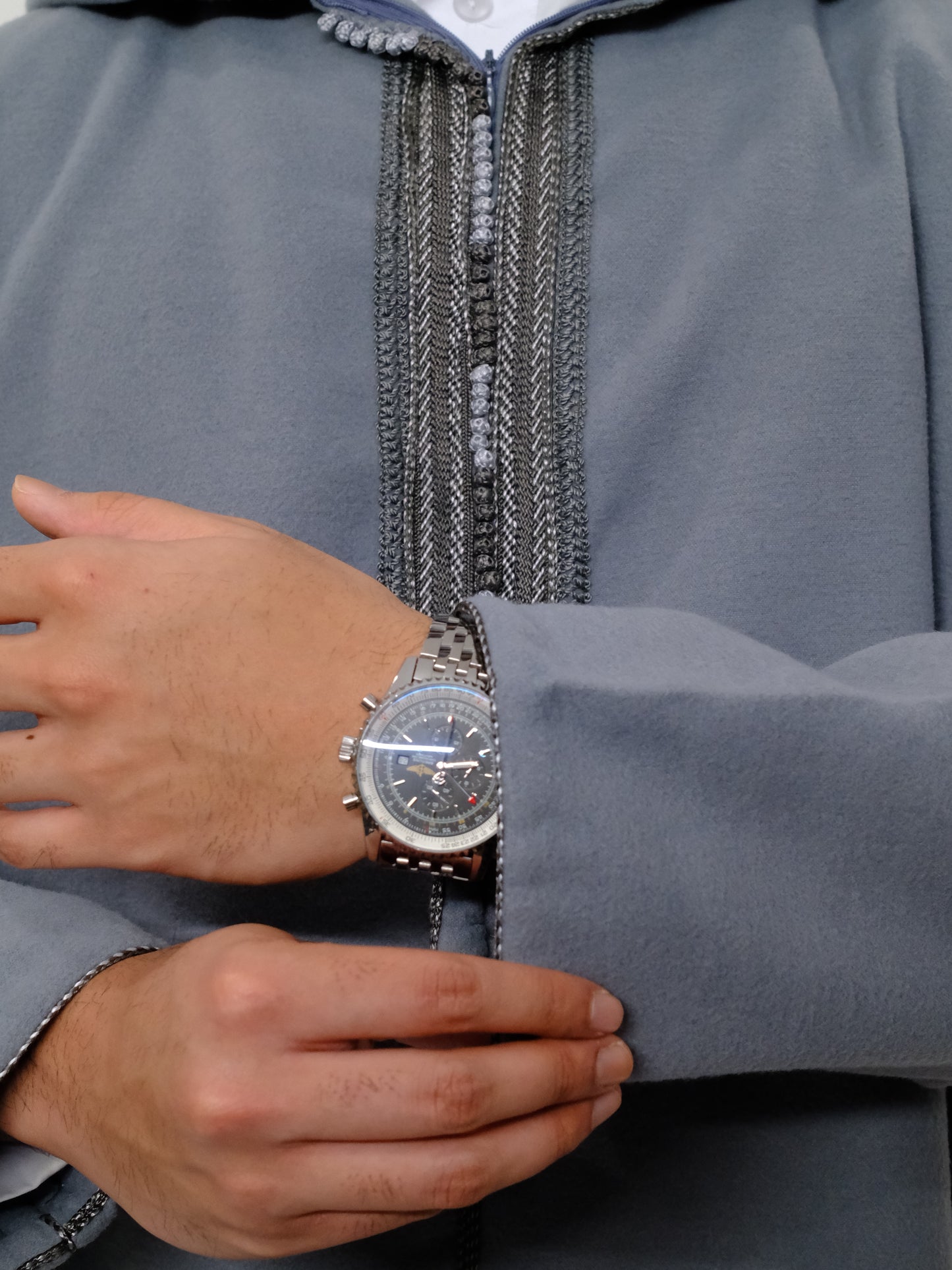 Premium Platinum Gray Djellaba