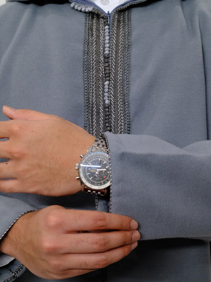 Premium Platinum Gray Djellaba
