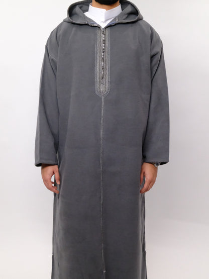 Premium Steel Gray Djellaba