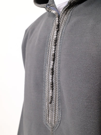 Premium Steel Gray Djellaba