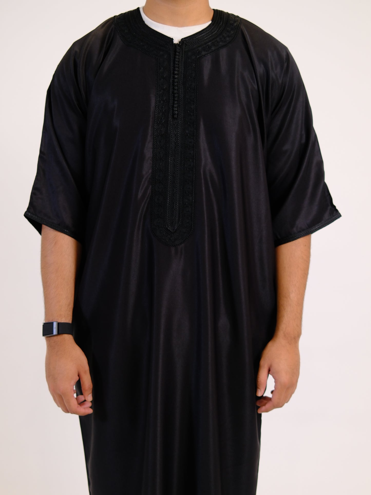 Black Zipped Moroccan Gandoura