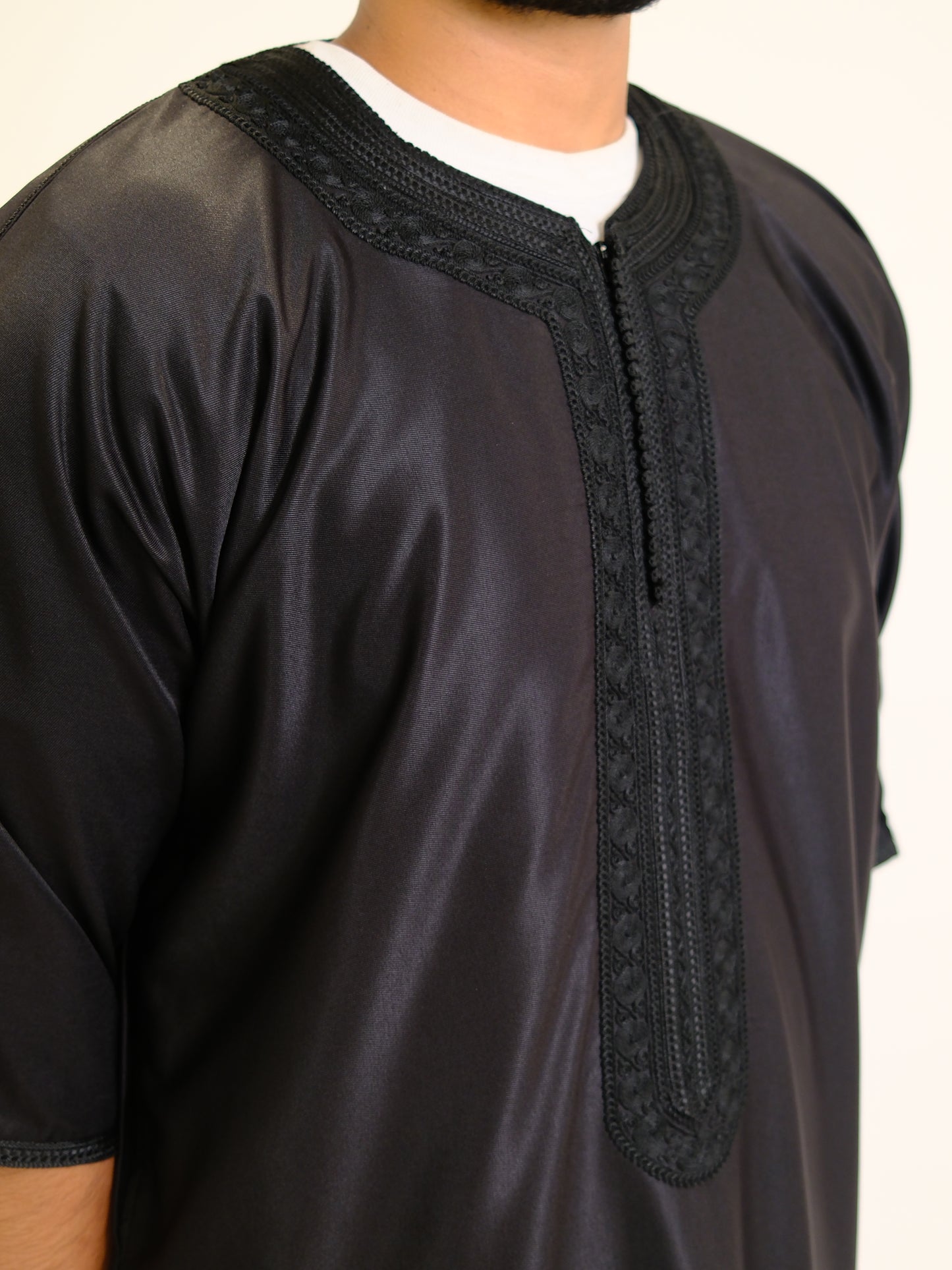 Black Zipped Moroccan Gandoura