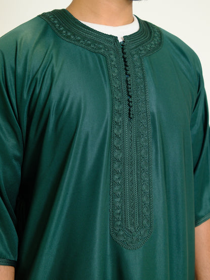 Premium Green Zipped Moroccan Gandoura
